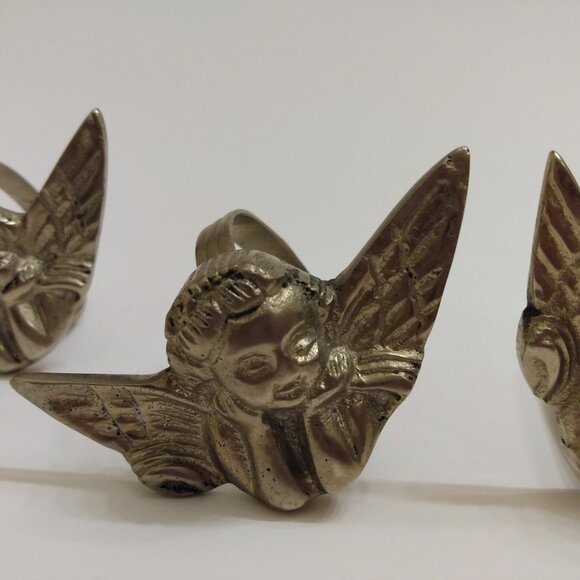Angel Napkin Rings Set of 4 Cherubs Made in India Retro Vintage - Picture 10 of 10